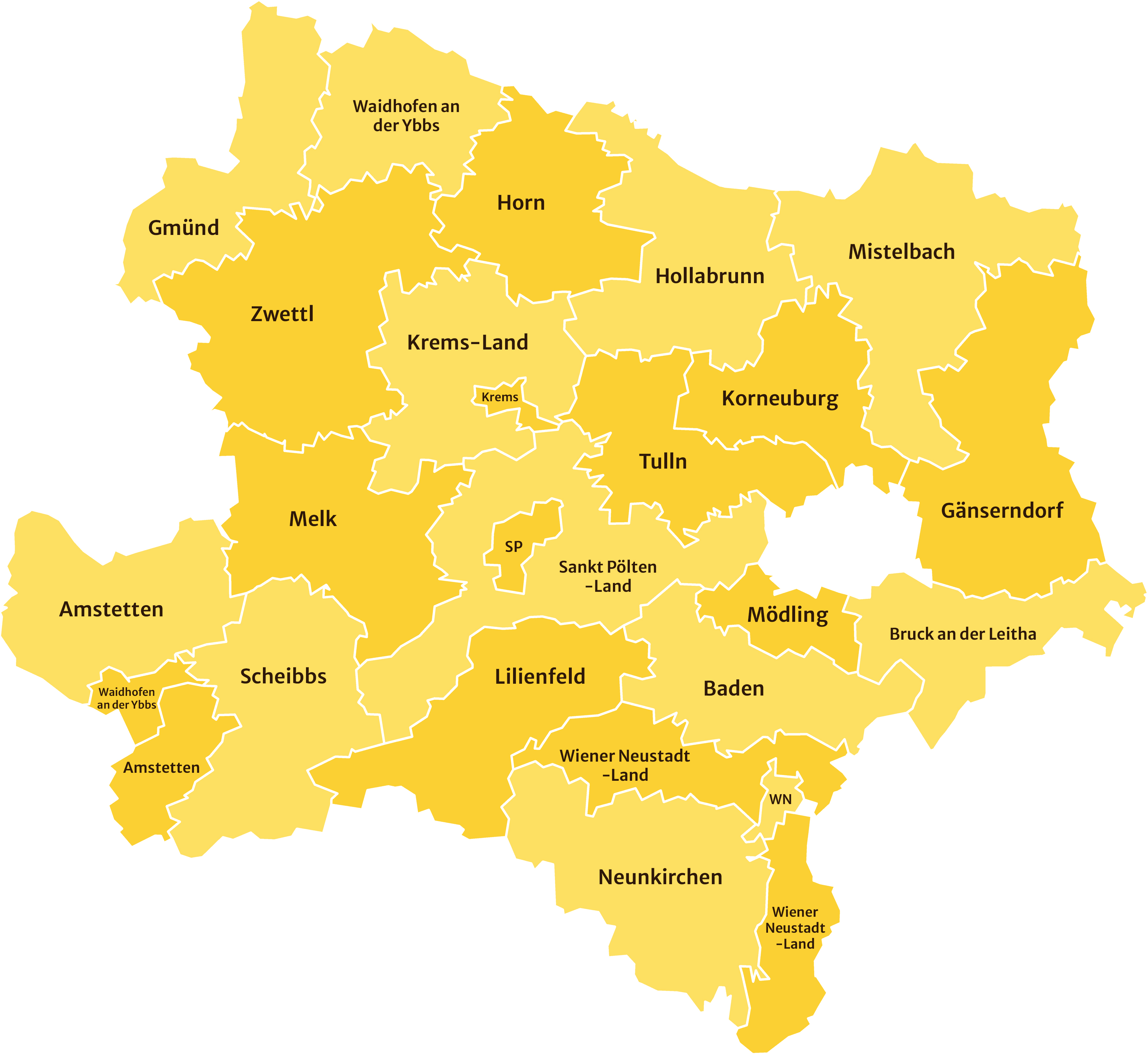 Bezirke in Niederösterreich